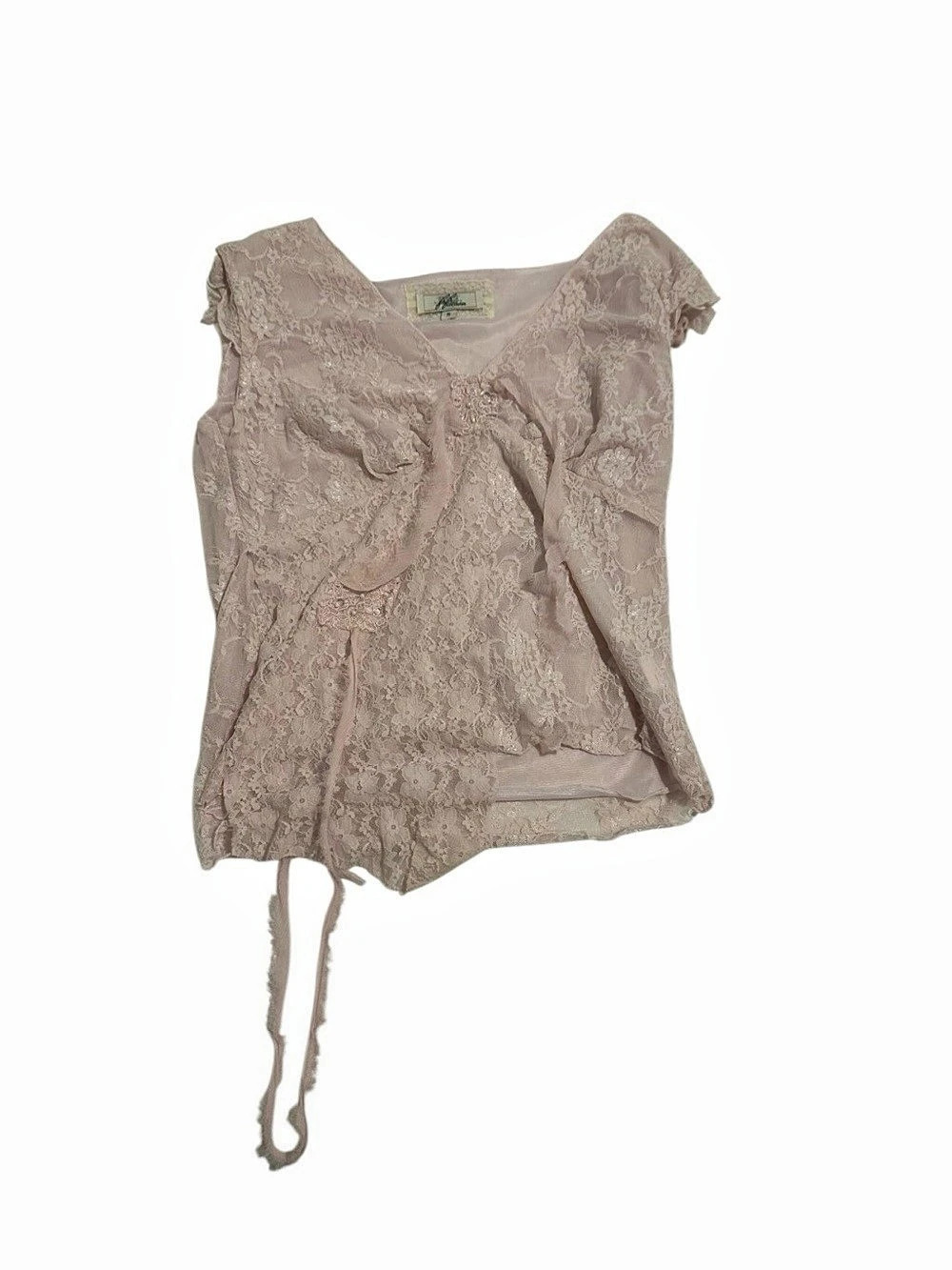 Fifi Collection Cream Lace Tie-Front Top – Size S